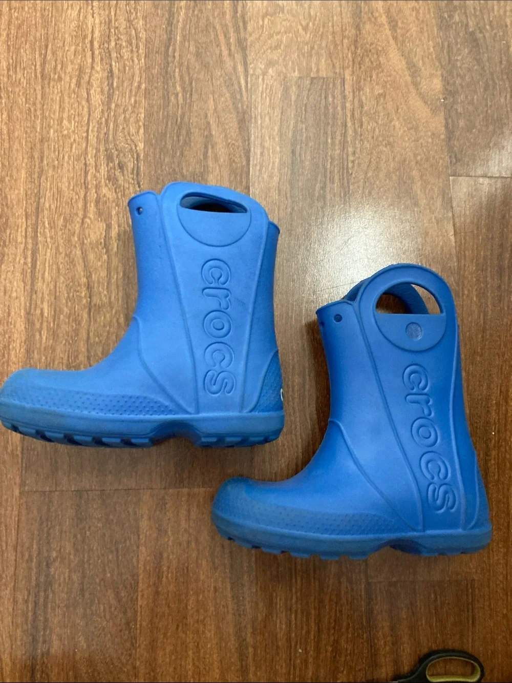 CROCS Kids Blue Pull Rain Boots Sz 13